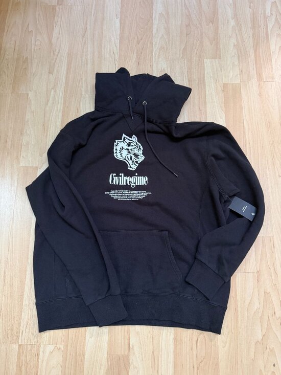 Darc Sport Other - Darcsport Civil Regime Wolf Bloom Hoodie Black Graphic French Terry XL NWT